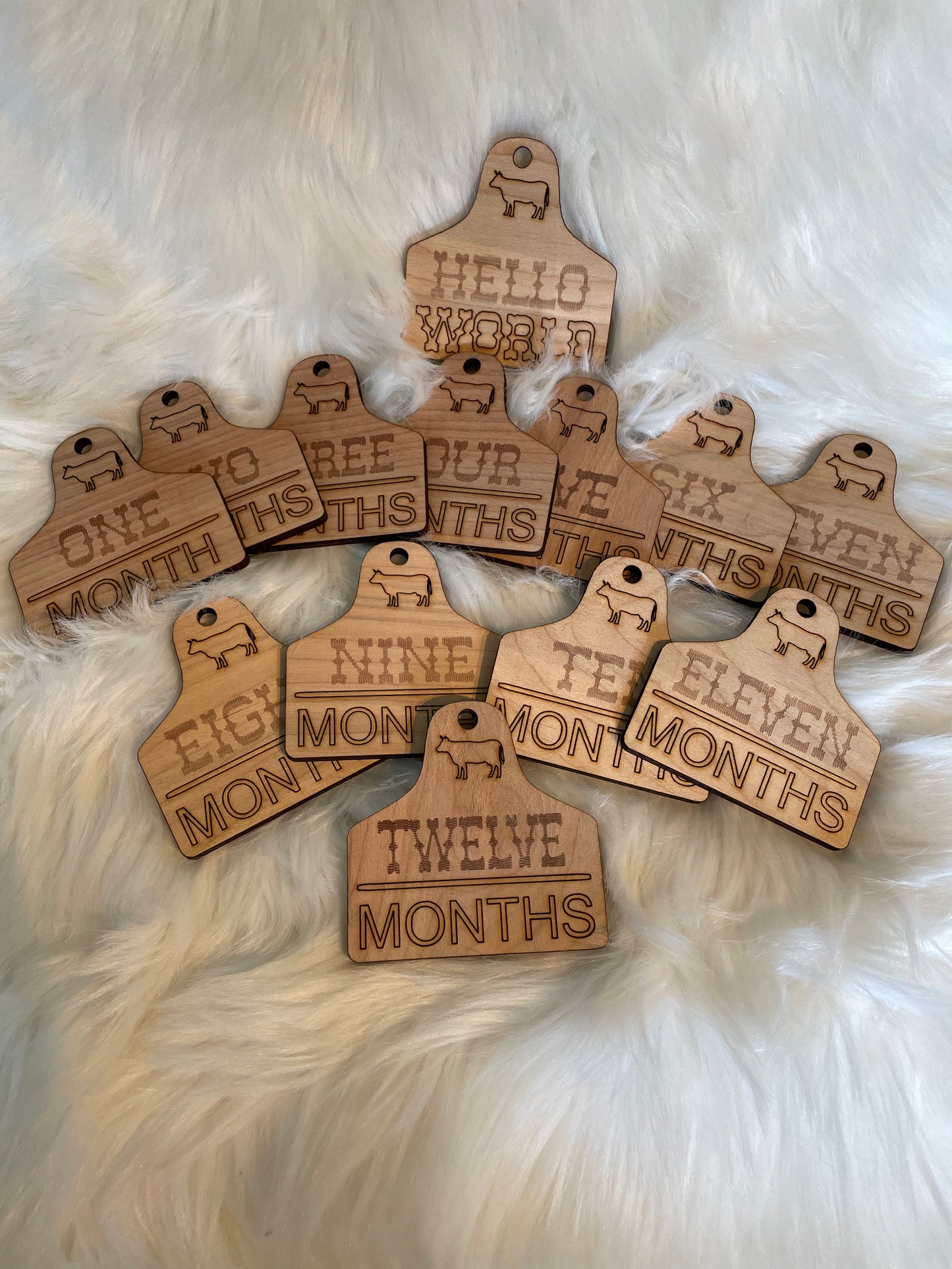 Cow Tag milestone makers monthly Markers