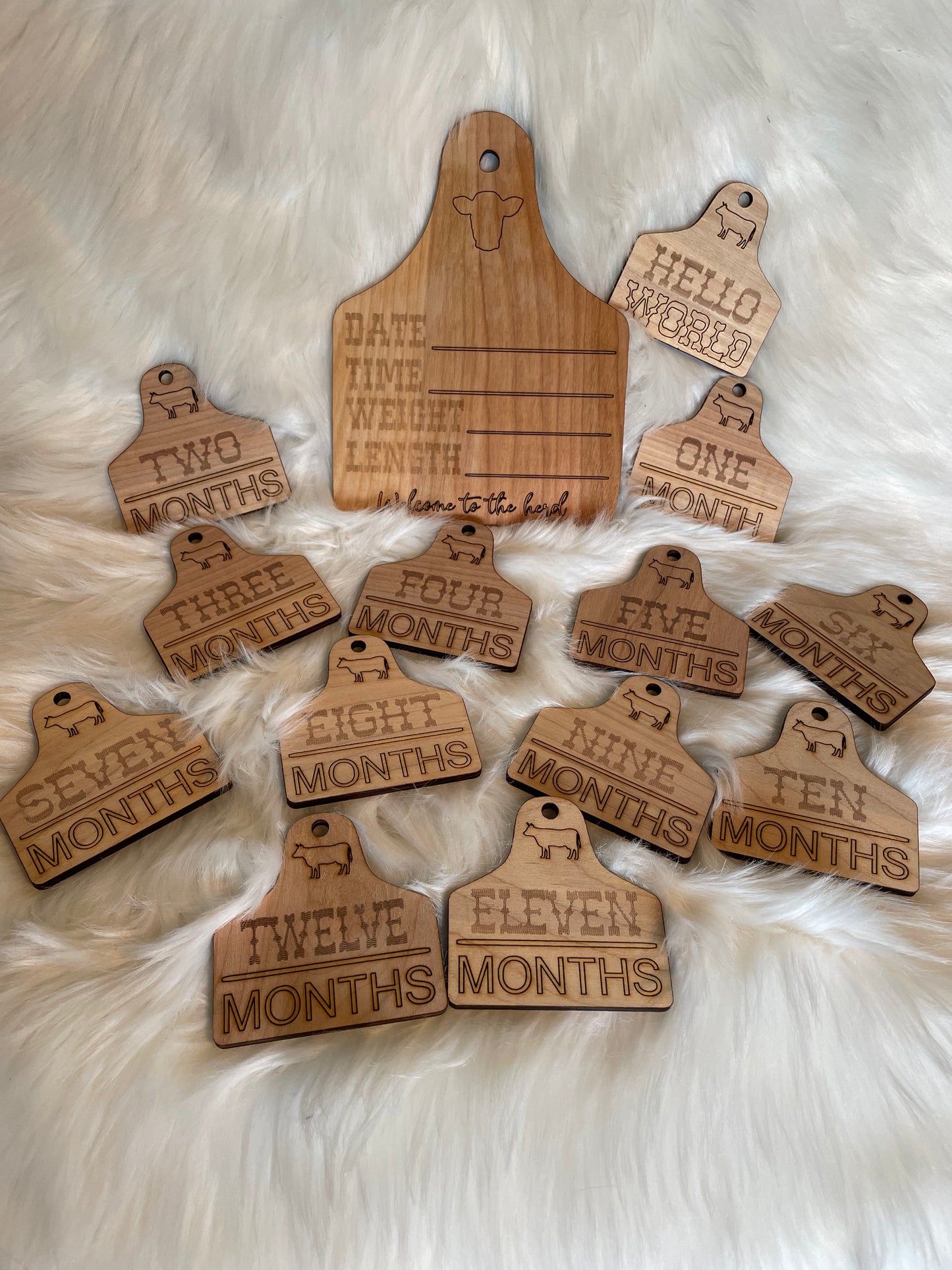 Cow Tag milestone makers monthly Markers